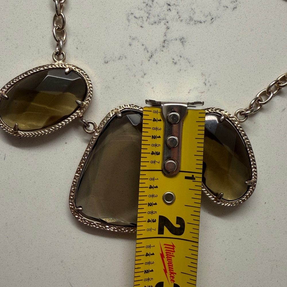 ONE OF A KIND RARE Kendra Scott Vintage Statement Necklace Gold Smoky Topaz - Picture 10 of 10
